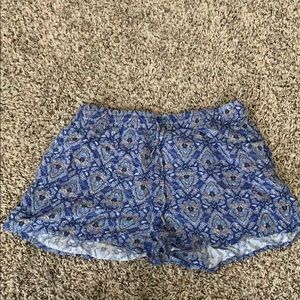 Flowy blue paisley shorts